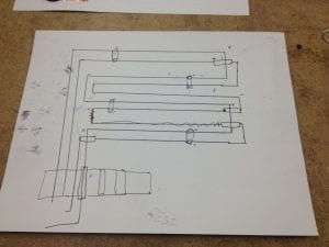 Pencil sketch of a circuit
